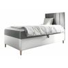 Cama Continental Baltimore 170, Individuales, Gris, Cuero Ecológico, Somieres