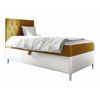 Cama Continental Baltimore 171, Individuales, Amarillo, Cuero Ecológico, Somieres