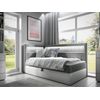 Cama Continental Baltimore 172, Individuales, Gris, Cuero Ecológico, Somieres