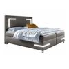 Cama Continental Baltimore 173, Individuales, Gris, Cuero Ecológico, Somieres