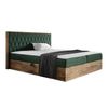 Cama Continental Baltimore 190, Doble, Verde, Tapiz, Somieres, 188x208x103cm