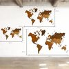 Mapa Del Mundo De Madera Para Decoración De Pared - Hecho A Mano, Multicolor, Nombres Grabados, Ideal Para Hogar Y Oficina, Tamaños Variados