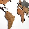 Mapa Del Mundo De Madera Para Decoración De Pared - Hecho A Mano, Multicolor, Nombres Grabados, Ideal Para Hogar Y Oficina, Tamaños Variados