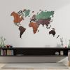 Mapa Del Mundo De Madera Para Decoración De Pared - Hecho A Mano, Multicolor, Nombres Grabados, Ideal Para Hogar Y Oficina, Tamaños Variados