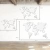 Mapa Del Mundo De Madera Para Decoración De Pared - Hecho A Mano, Multicolor, Nombres Grabados, Ideal Para Hogar Y Oficina, Tamaños Variados