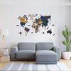 Mapa Del Mundo De Madera Para Decoración De Pared - Hecho A Mano, Multicolor, Nombres Grabados, Ideal Para Hogar Y Oficina, Tamaños Variados