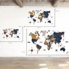 Mapa Del Mundo De Madera Para Decoración De Pared - Hecho A Mano, Multicolor, Nombres Grabados, Ideal Para Hogar Y Oficina, Tamaños Variados