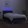 Cama Box Spring Con Colchón Led Tela Negro 80x200 Cm