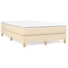 Estructura De Cama Box Spring Tela Color Crema 120x200 Cm