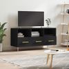 Mueble De Tv Madera De Ingeniería Negro 102x36x50 Cm