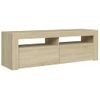 Mueble De Tv Con Luces Led Roble Sonoma 120x35x40 Cm