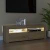 Mueble De Tv Con Luces Led Roble Sonoma 120x35x40 Cm