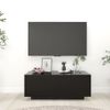 Mueble Para Tv Madera Contrachapada Negro 100x35x40 Cm