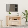 Mueble De Tv De Madera Maciza De Pino 79x35x52 Cm