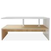 Mesa De Centro De Madera Aglomerada 90x59x42cm Roble Y Blanco