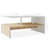 Mesa De Centro De Madera Aglomerada 90x59x42cm Roble Y Blanco