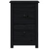 Mesita De Noche Madera Maciza De Pino Negro 40x35x61,5 Cm