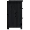 Mesita De Noche Madera Maciza De Pino Negro 40x35x61,5 Cm