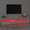 Mueble De Tv Con Luces Led Gris Hormigón 210x35x40 Cm