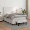 Cama Box Spring Con Colchón Cuero Sintético Blanco 120x190 Cm