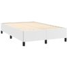 Cama Box Spring Con Colchón Cuero Sintético Blanco 120x190 Cm