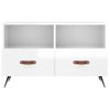 Mueble De Tv Madera Contrachapada Blanco Brillo 80x36x50 Cm