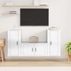 Set De Muebles De Tv 3 Piezas Madera Contrachapada Blanco Brillo