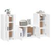 Set De Muebles De Tv 3 Piezas Madera Contrachapada Blanco Brillo