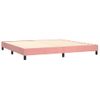 Cama Box Spring Colchón Y Led Terciopelo Rosa 200x200 Cm