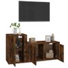 Set De Muebles De Tv 2 Piezas Madera Contrachapada Roble Ahumado