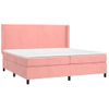 Cama Box Spring Colchón Y Led Terciopelo Rosa 200x200 Cm