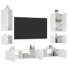 Muebles De Tv De Pared Con Luces Led 6 Piezas Blanco