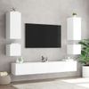 Muebles De Tv De Pared Con Luces Led 6 Piezas Blanco