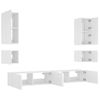 Muebles De Tv De Pared Con Luces Led 6 Piezas Blanco