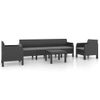 Set De Muebles De Jardín 4 Piezas Cojines Pp Ratán Gris Antracita