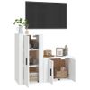 Set De Muebles De Tv 2 Piezas Madera Contrachapada Blanco