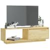 Mueble De Tv De Madera Maciza De Pino 110x30x33,5 Cm