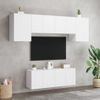 Muebles De Tv De Pared 6 Piezas Madera De Ingeniería Blanco