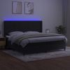 Cama Box Spring Colchón Y Led Terciopelo Negro 200x200 Cm