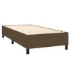 Cama Box Spring Colchón Luces Led Tela Marrón Oscuro 100x200cm