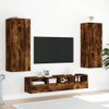 Muebles De Tv De Pared 5 Piezas Madera Ingeniería Roble Ahumado