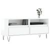 Mueble De Tv Madera Contrachapada Blanco Brillo 100x34,5x44,5cm