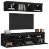 Muebles De Tv De Pared Con Led 5 Piezas Madera Ingeniería Negro