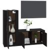 Set De Muebles Para Tv 2 Piezas Madera Contrachapada Negro