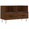 Mueble Para Tv Madera Contrachapada Roble Marrón 80x36x50 Cm