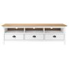 Mueble De Tv Hill Madera Maciza De Pino Blanco 158x40x47 Cm