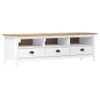 Mueble De Tv Hill Madera Maciza De Pino Blanco 158x40x47 Cm