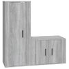 Set De Muebles Para Tv 2 Piezas Madera Contrachapada Gris Sonoma