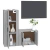 Set De Muebles Para Tv 2 Piezas Madera Contrachapada Gris Sonoma