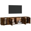 Set De Muebles De Tv 3 Piezas Madera Contrachapada Roble Ahumado